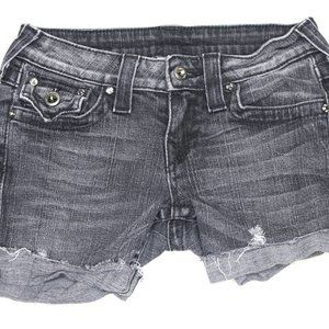 True Religion Disco Julie Cut-Off Distressed Denim Shorts